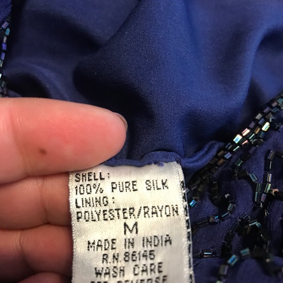 Andretta Donatello Navy Beaded Dress - Picture 5 of 7